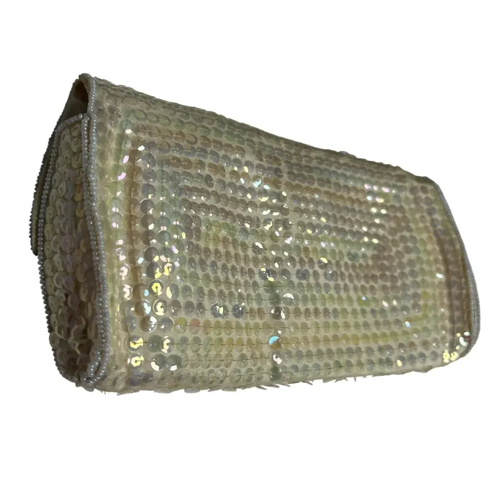 VTG 50s La Regale Beaded Sequin Clutch Evening Bag Handbag Small Bridal Coquette